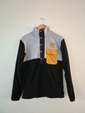 Picture Organic Clothing Sherpa Fleece Pullover Men's Small Black Grey Snap Neck