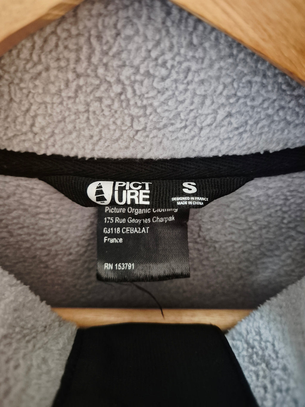 Picture Organic Clothing Sherpa Fleece Pullover Men's Small Black Grey Snap Neck