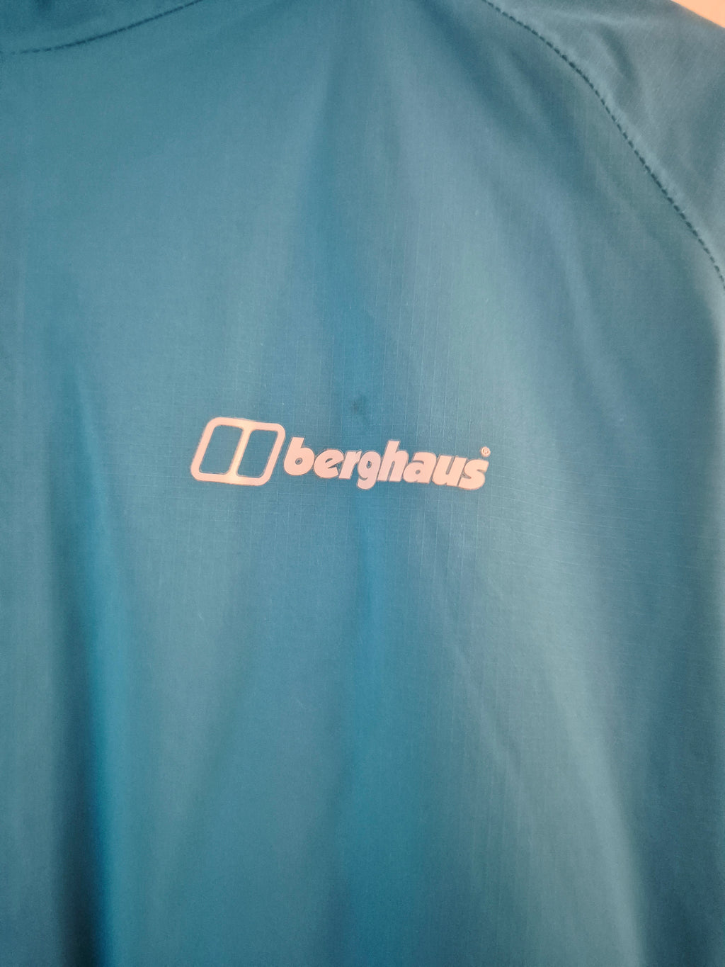 Share Berghaus Hydroshell Women's Waterproof Hooded Jacket UK 10 Blue Hiking Rain Coat