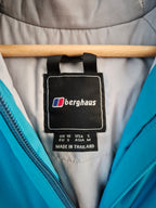 Share Berghaus Hydroshell Women's Waterproof Hooded Jacket UK 10 Blue Hiking Rain Coat