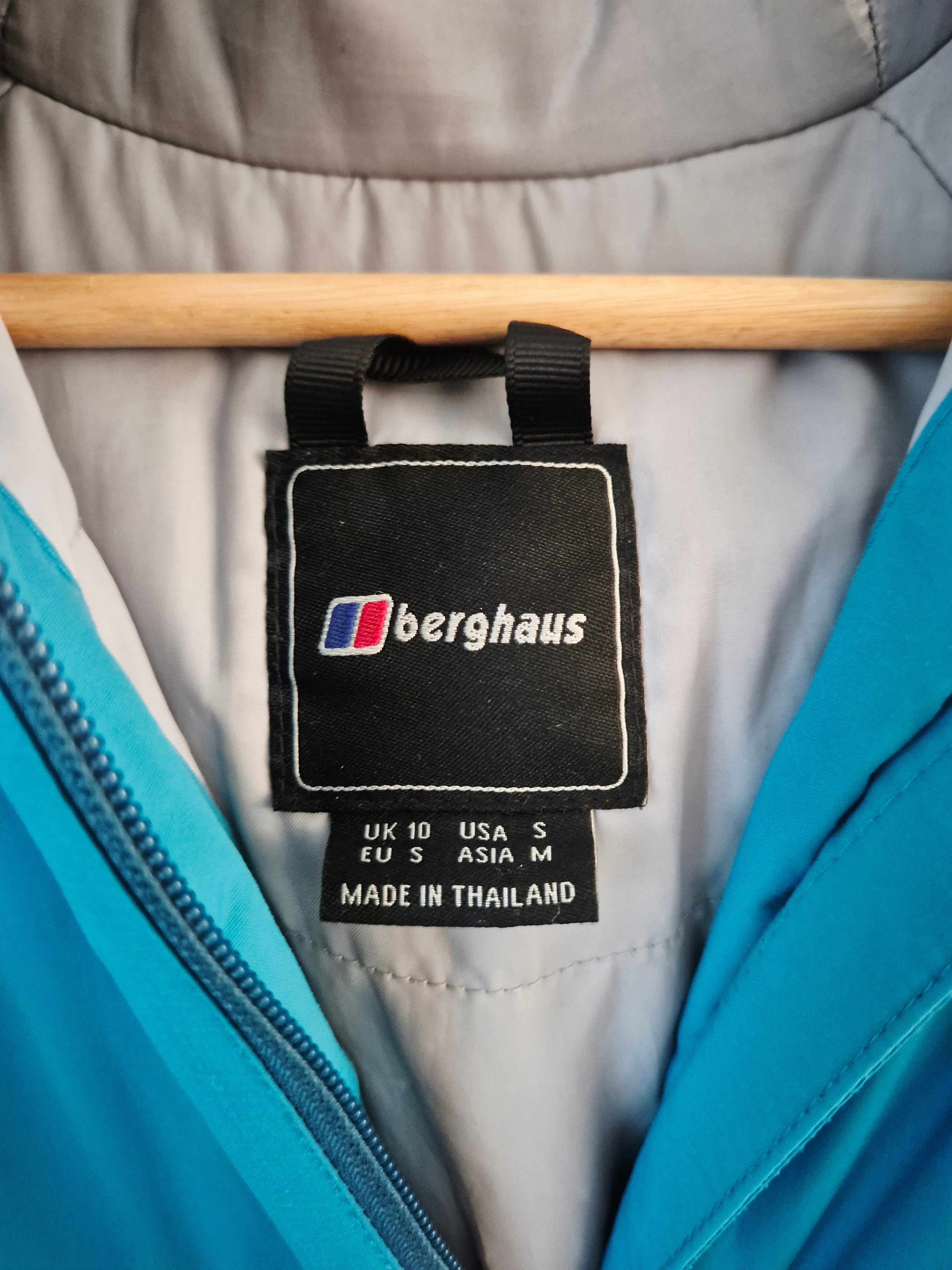 Share Berghaus Hydroshell Women's Waterproof Hooded Jacket UK 10 Blue Hiking Rain Coat